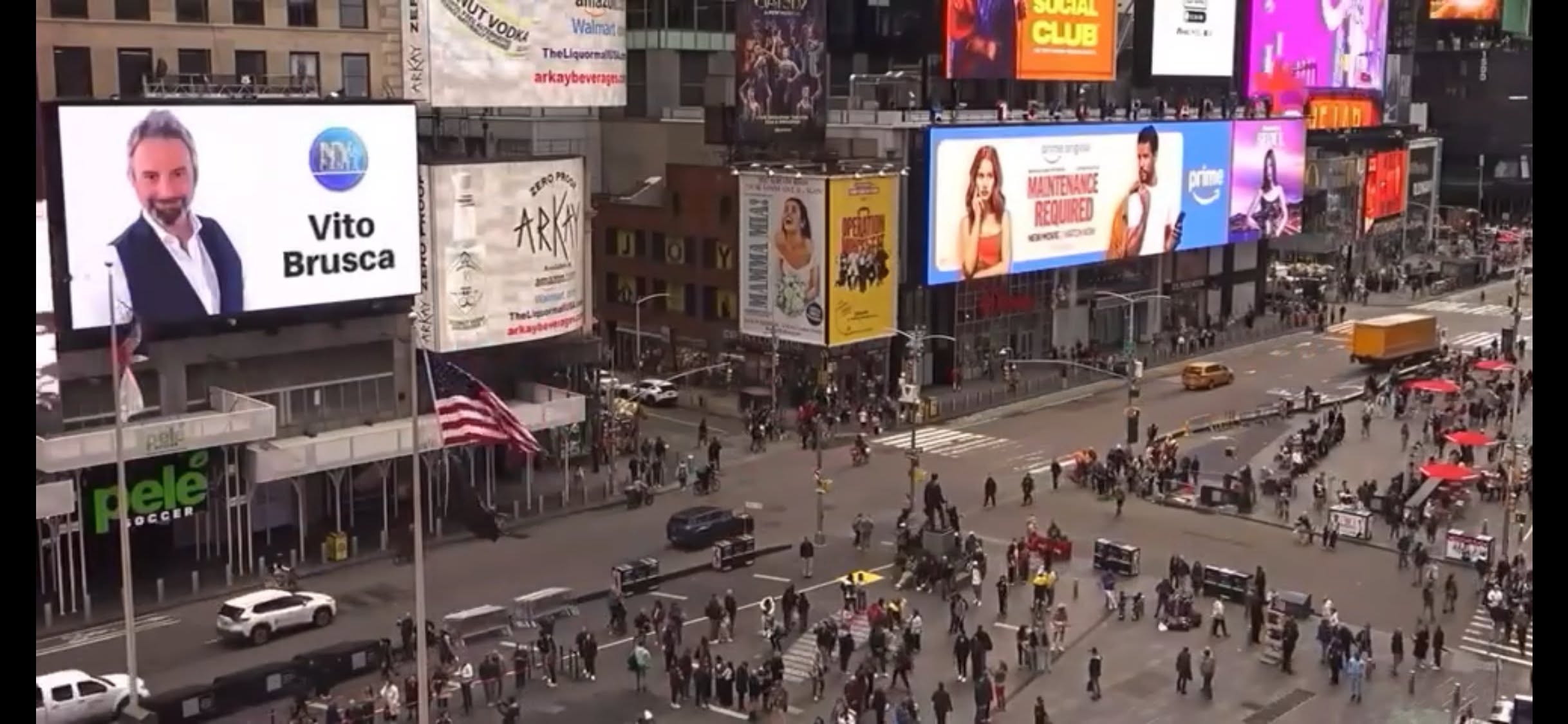 Vito Brusca sui monitor di Times Square per NYCanta